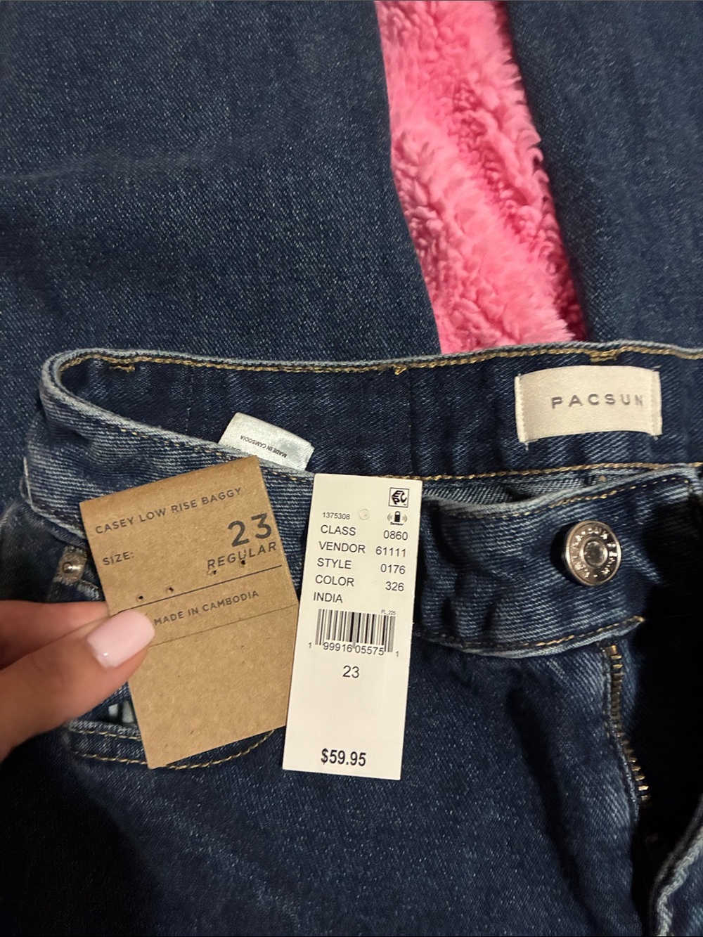 PacSun Women's Casey Low Rise Baggy Jeans Dark Indigo Wash